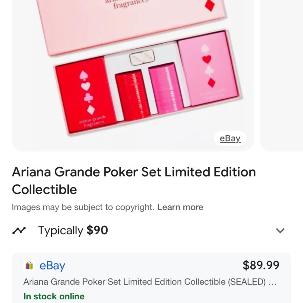 Ariana Grande Fragrance Limited Edition Collectable Poker Set. - Picture 3 of 3